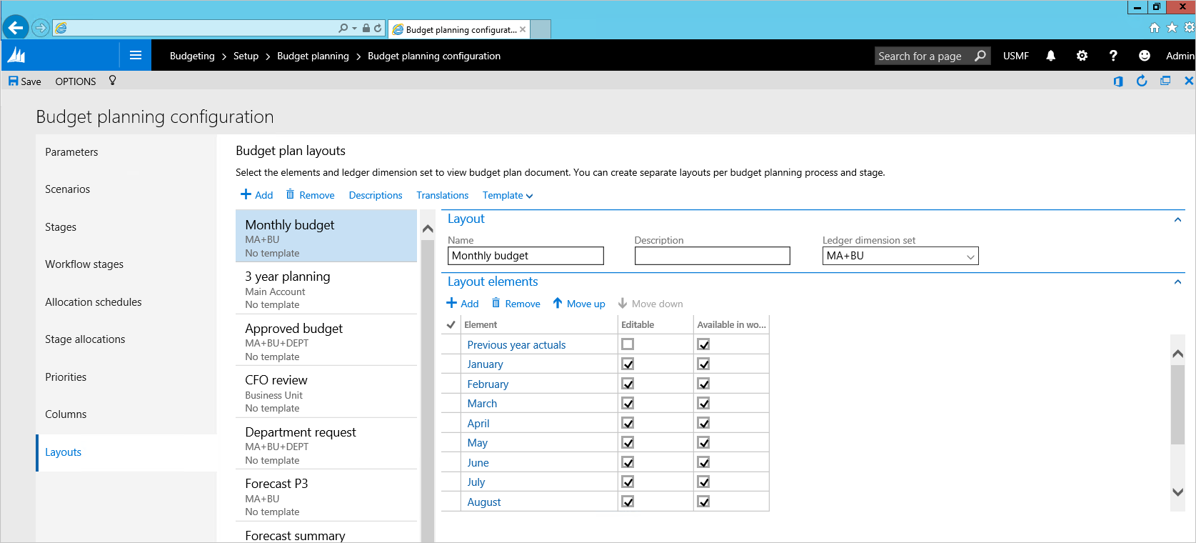 Budget planning - Finance, Dynamics 365