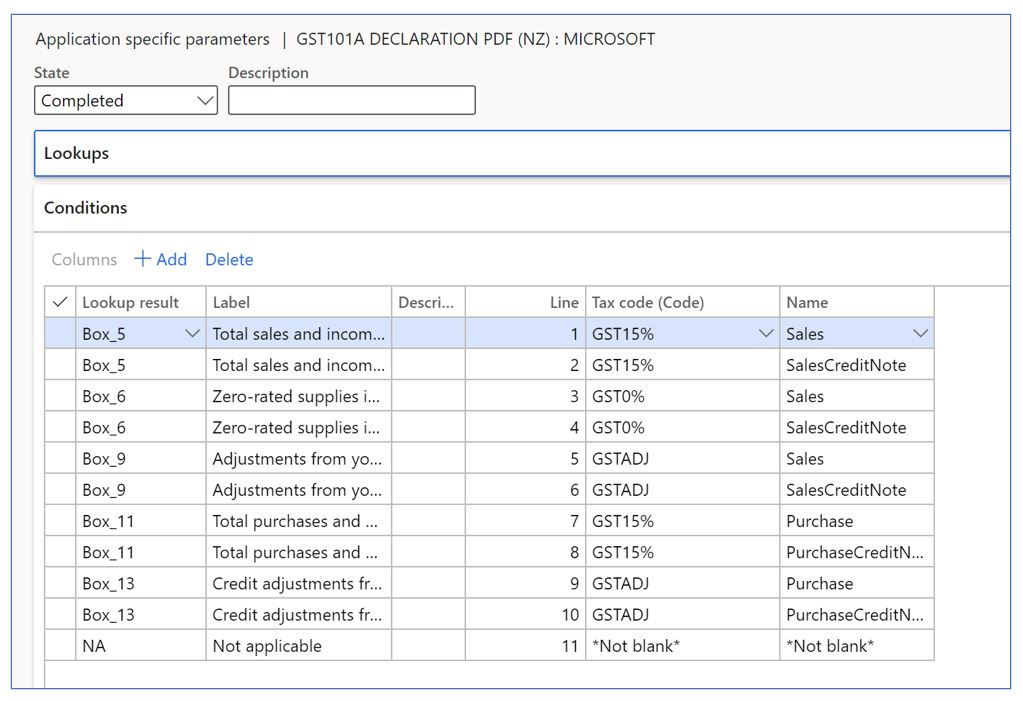 GST101A declararion setup.