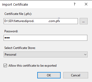 Specifying the proxy service certificate file.