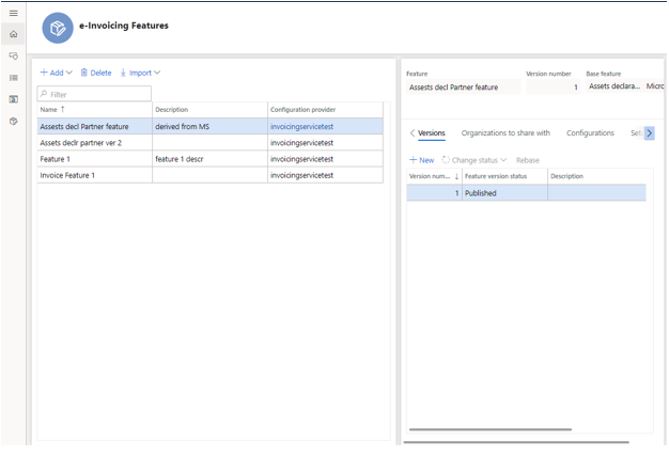 e-Invoicing Features page.