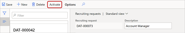 Activate recruiting request.
