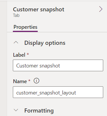 Screenshot of the Customer snapshot tab.
