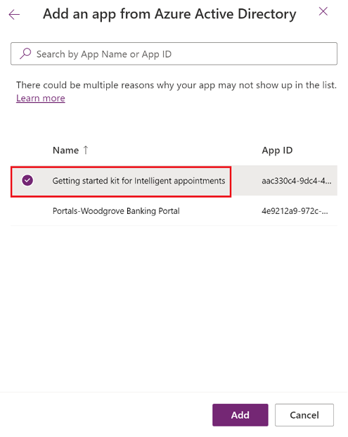 Add an app from the Microsoft Entra ID.