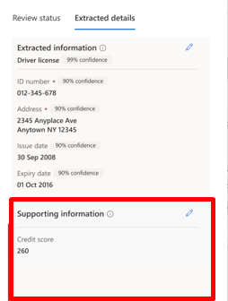 Screenshot of the Supporting information section.