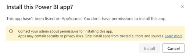 A screenshot displaying the missing permissions message.