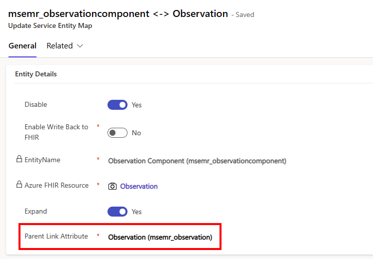 A screenshot showing the observation component configuration.