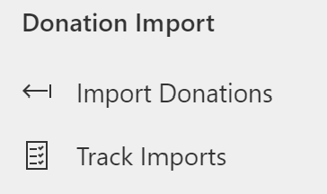 Select Import donations on the left navigation panel.