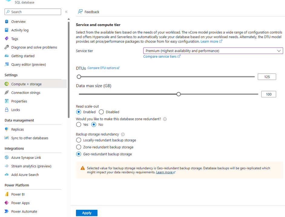 Screenshot showing the setting page for enabling autoscale.