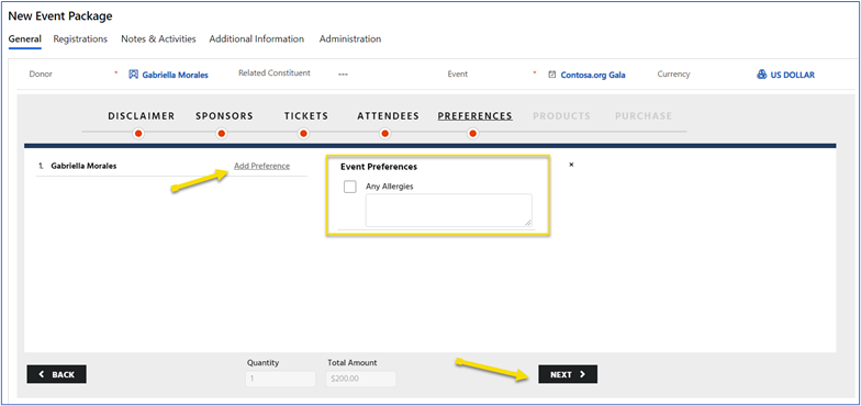 Add attendee preferences.