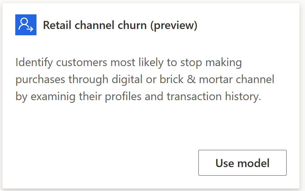 Use retail channel churn predictive model.