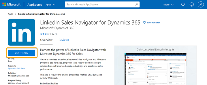 Authorize Dynamics 365 apps to use LinkedIn account data