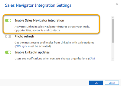 Enable LinkedIn Sales Navigator.