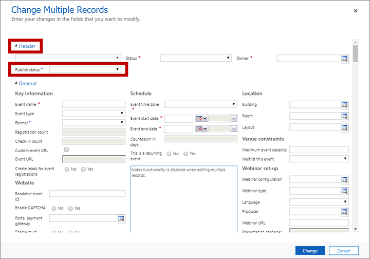 The publish-status setting The publish-status setting.