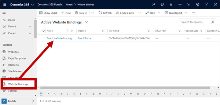 Open your event website binding Open your event website binding.