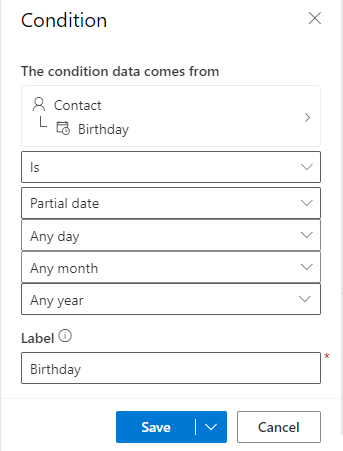 Screenshot showing partial date settings.