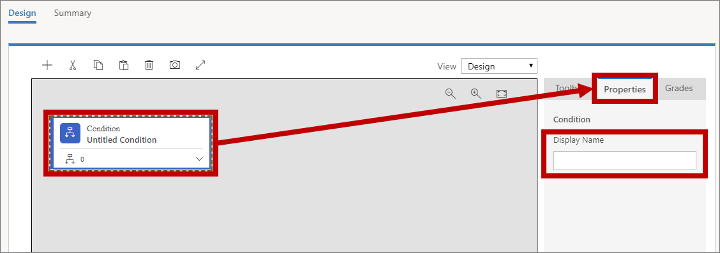 Set a display name for the condition tile Set a display name for the condition tile.