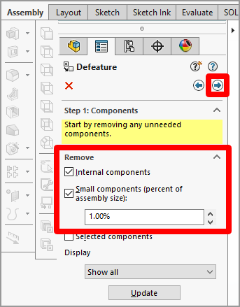 Small components settings.