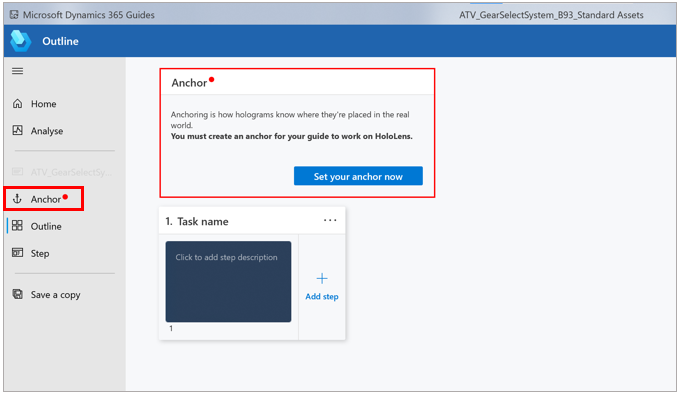 Anchor a guide in Dynamics 365 Guides by using object anchors - Dynamics  365 Mixed Reality