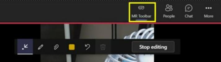 Screenshot of MR Toolbar (HoloLens) button.