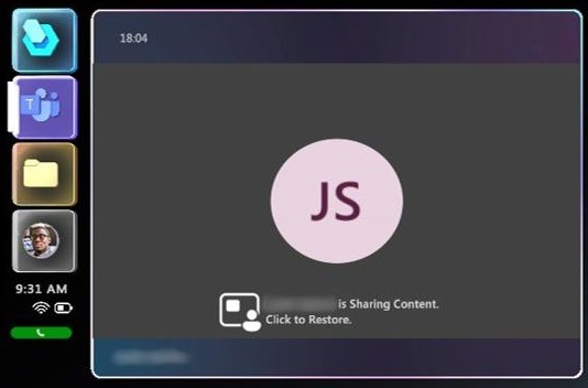 Screenshot of window with new live feed and button that you can use to switch back to the shared screen.