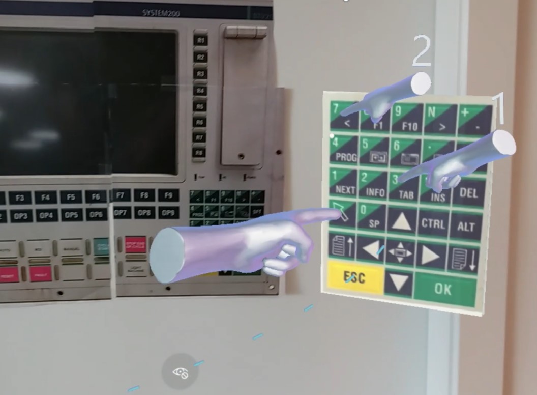 Screenshot showing the number pad isolated from the rest of the real-world machine.