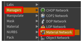 Material Network command.