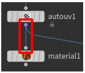Connecting autouv1 node to material1 node.