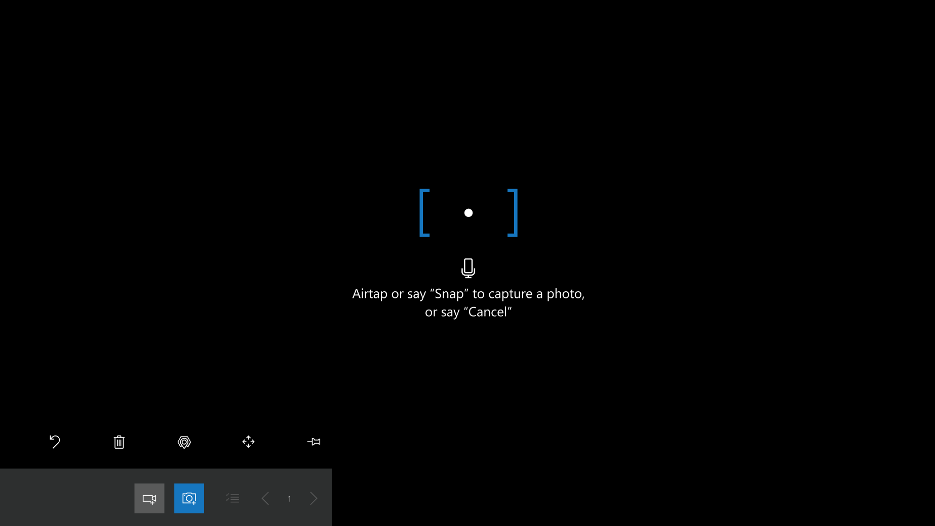 Screenshot of the camera mode enabled in Dynamics 365 Remote Assist.