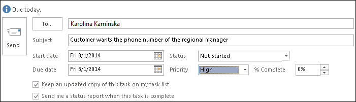 Assign Task dialog box in Dynamics 365 apps.