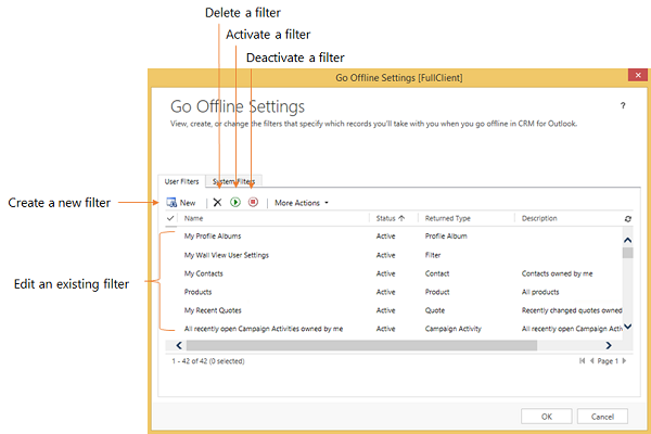 Go offline settings in Dynamics 365 for Outlook Go offline settings in Dynamics 365 for Outlook.