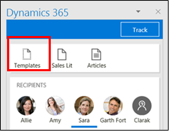 Add an email template in Dynamics 365 App for Outlook