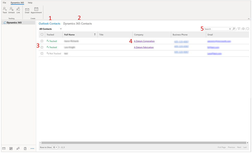 Track contacts