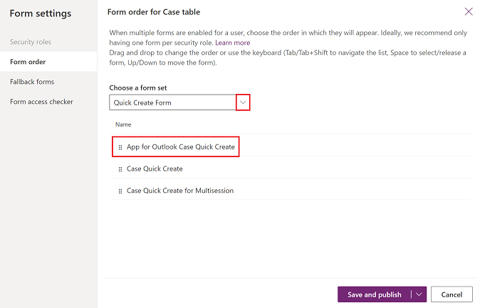 Edit the form order.