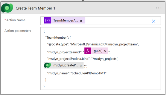 Screenshot of create a generic team member A.