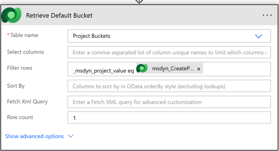 Screenshot of get default bucket.