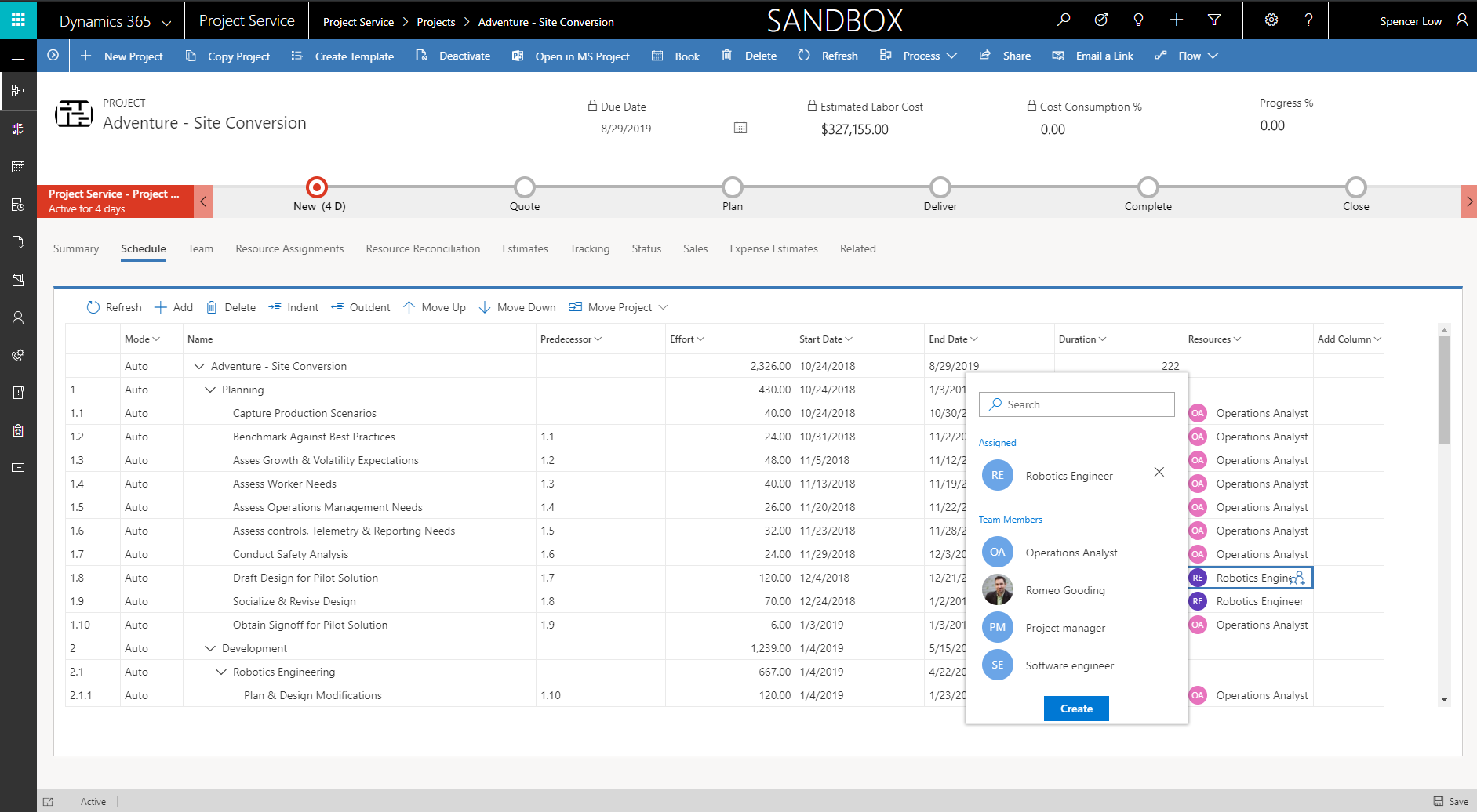 Using the resource picker.