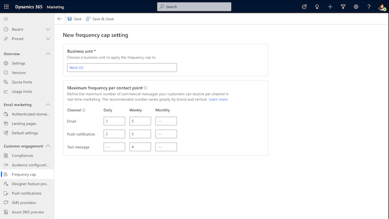 frequency-cap-setting