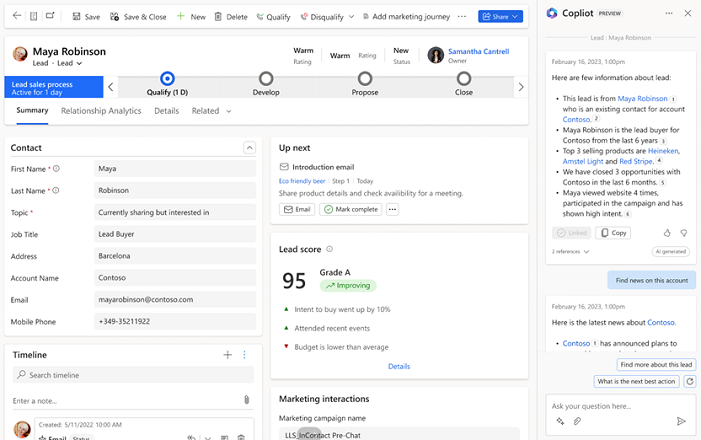 Increase seller productivity with lead profile summaries in Dynamics ...