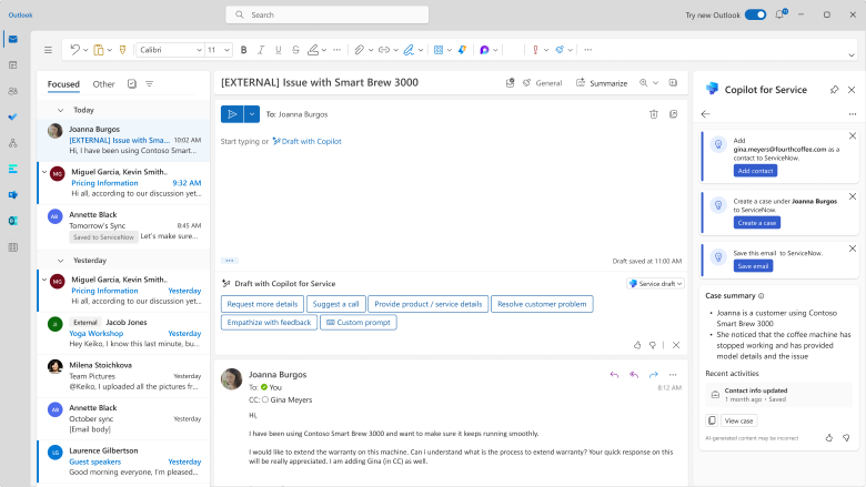 Draft an email with Copilot