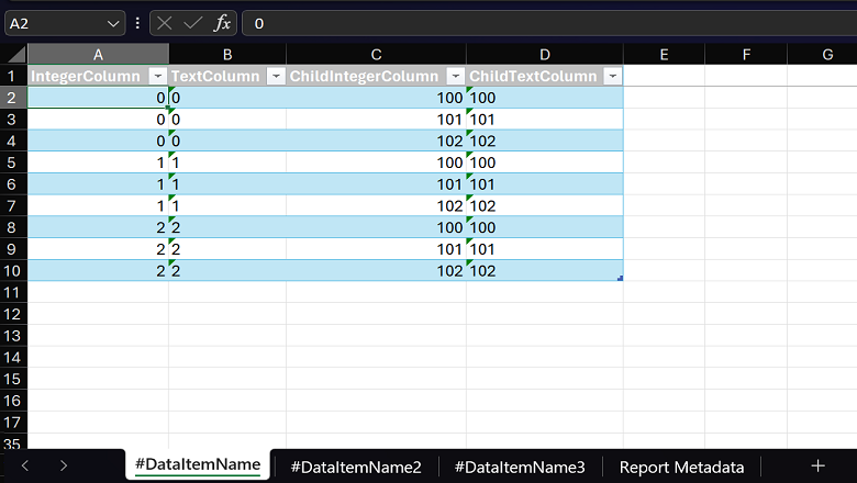 Example of how to model data with PowerPivot in the Excel layout.