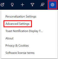 Advanced Settings link in the site map.