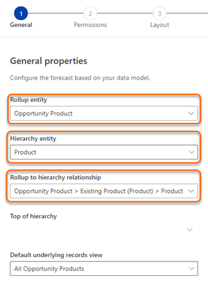 Configure general properties for forecast.