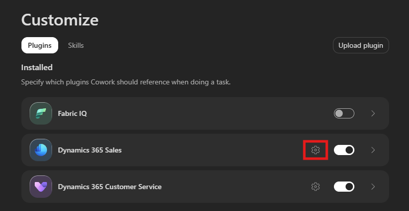 Screenshot of the plugin page with the Settings option highlighted.