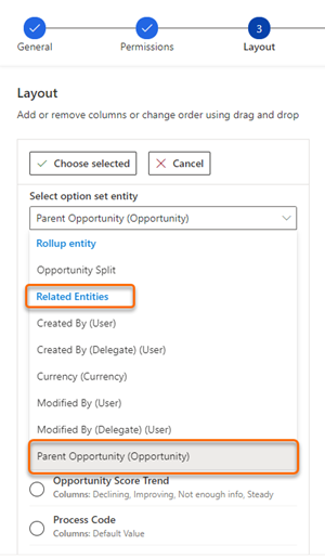 Select the parent opportunity entity from related entities.