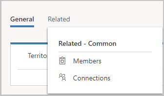 Members option on Related tab of territory form.