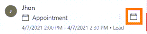 Screenshot of opening an appointment from the My work list.