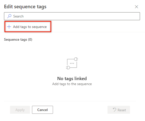 Select Add tag to sequence.