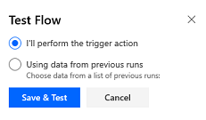 Select Test flow type