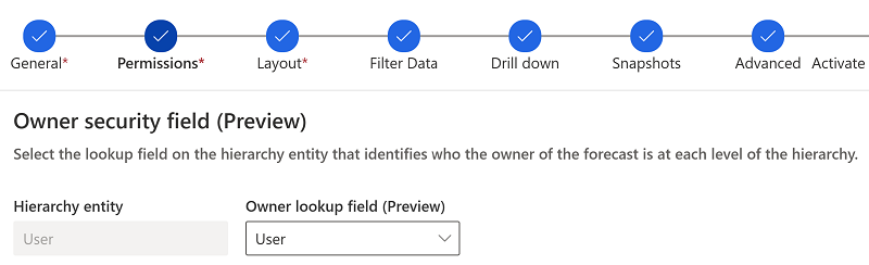 Screenshot of the Owner lookup field in the Permissions step.