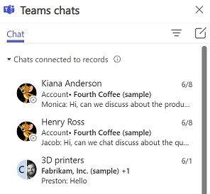 Connected records to a chat